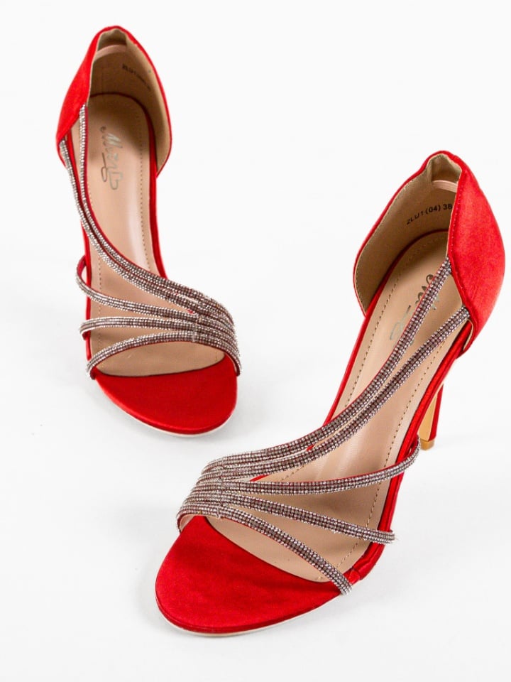 Sandale cu toc Bastille Rosii