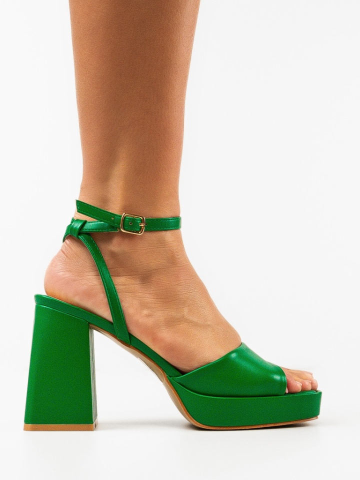 Sandale cu toc Flaviana Negre