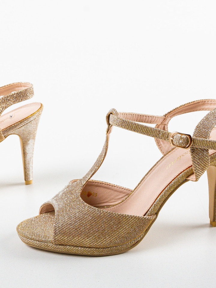 Sandale cu toc Ogol Aurii