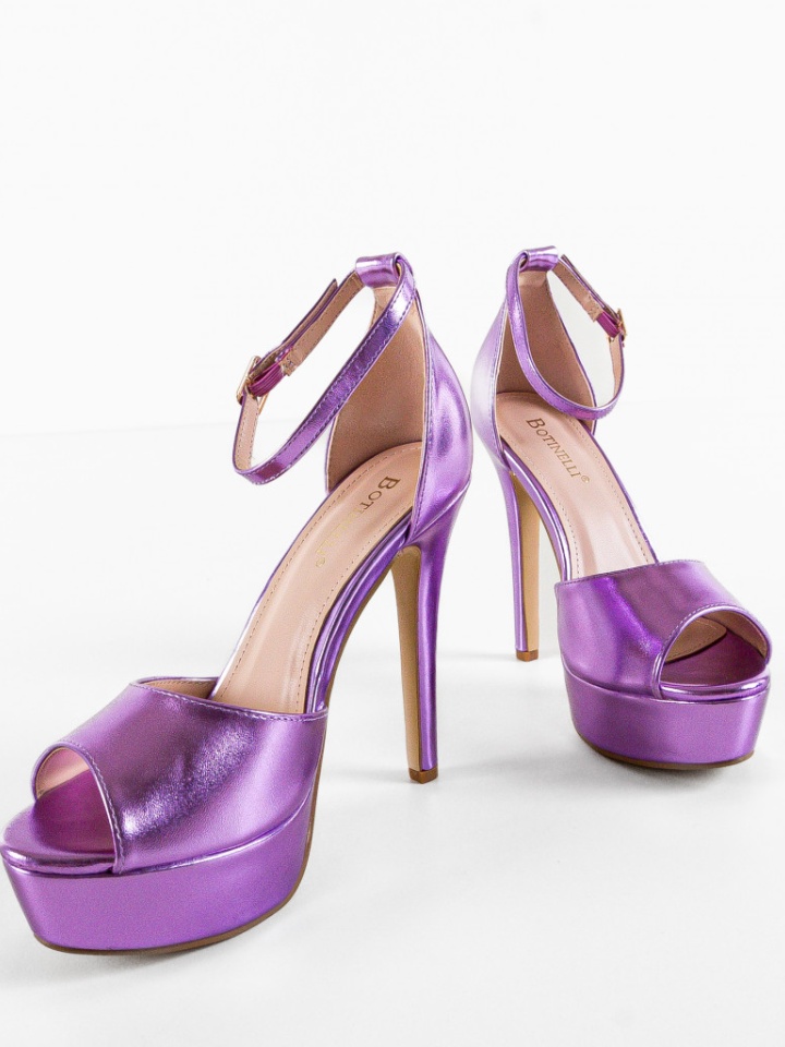 Sandale cu toc Yrama Aurii