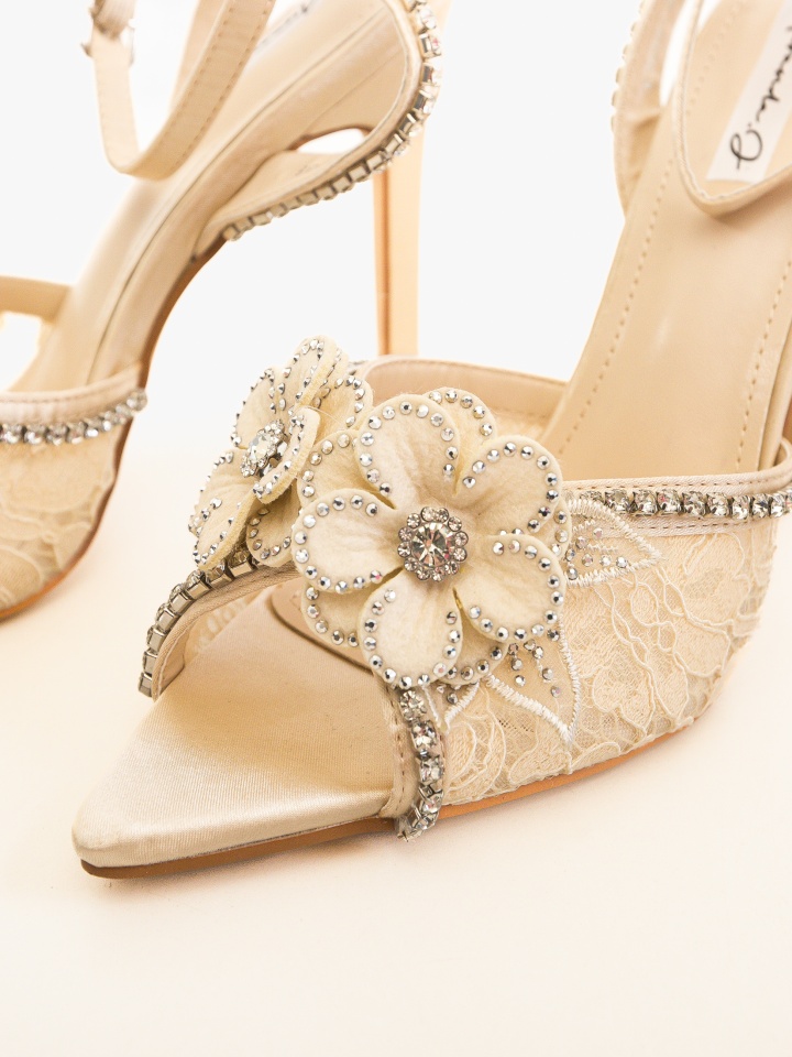 Sandale cu toc Kurtis Albe