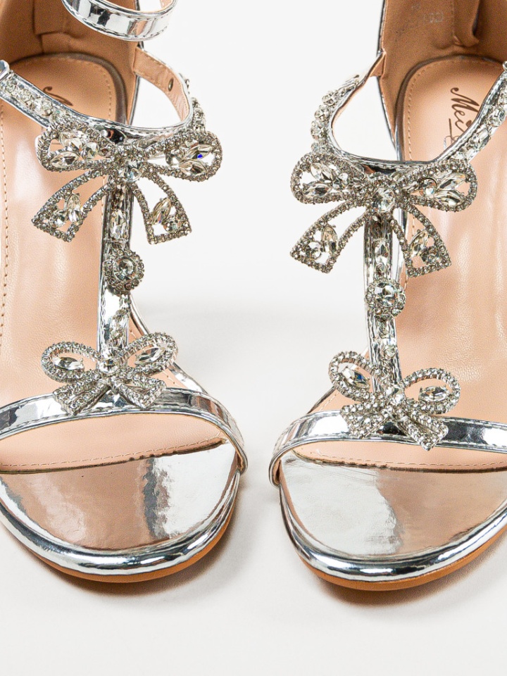 Sandale cu toc Sava Argintii