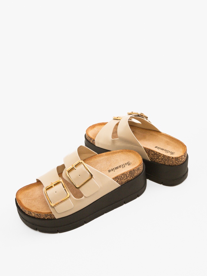 Papuci dama Olive Bej