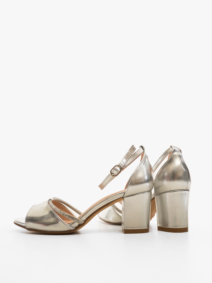 Sandale cu toc Leyre Argintii