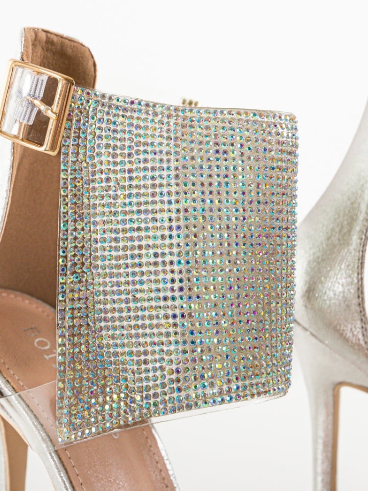 Sandale cu toc Joakim Argintii