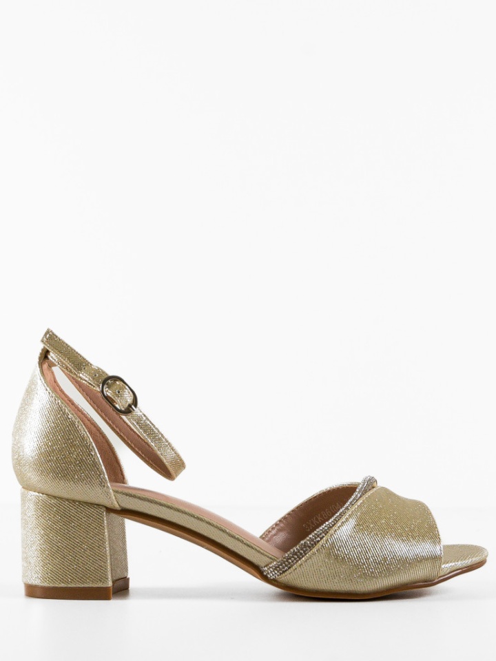 Sandale cu toc Acevedo Aurii