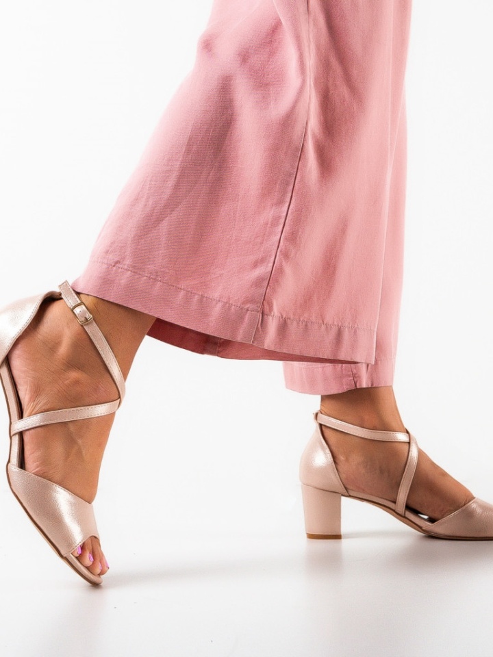 Sandale cu toc Tyka Aurii