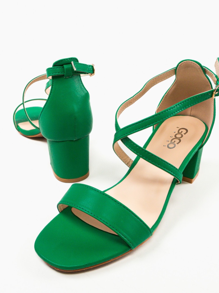 Sandale cu toc Kamaria Negre