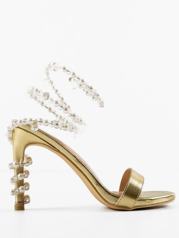 Sandale cu toc Uche Aurii