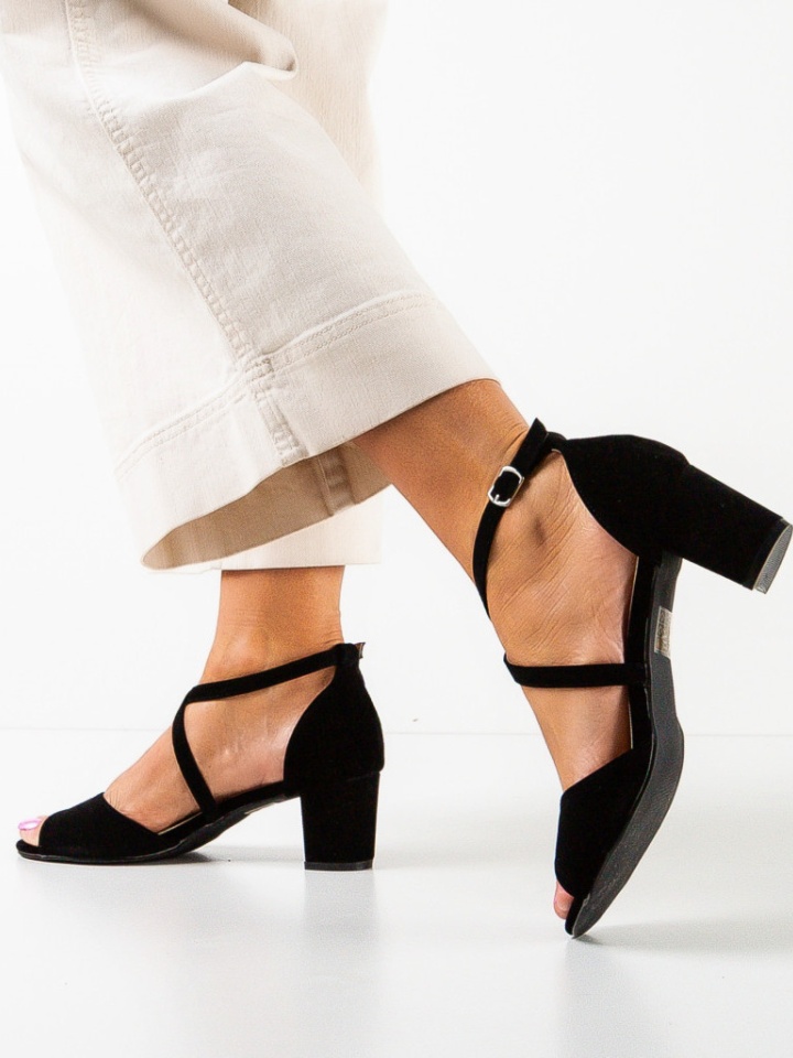 Sandale cu toc Tyga Negre