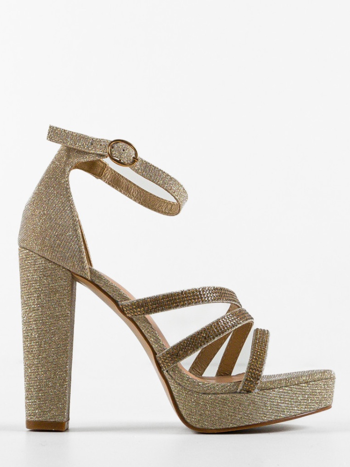 Sandale cu toc Mikol Aurii