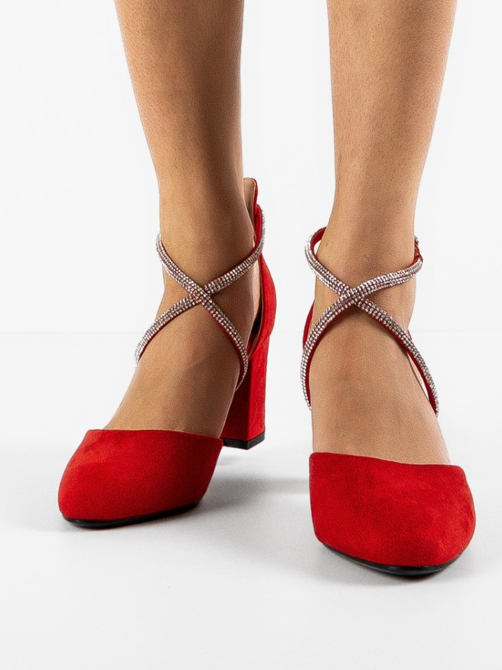 Pantofi cu toc Santos Rosii