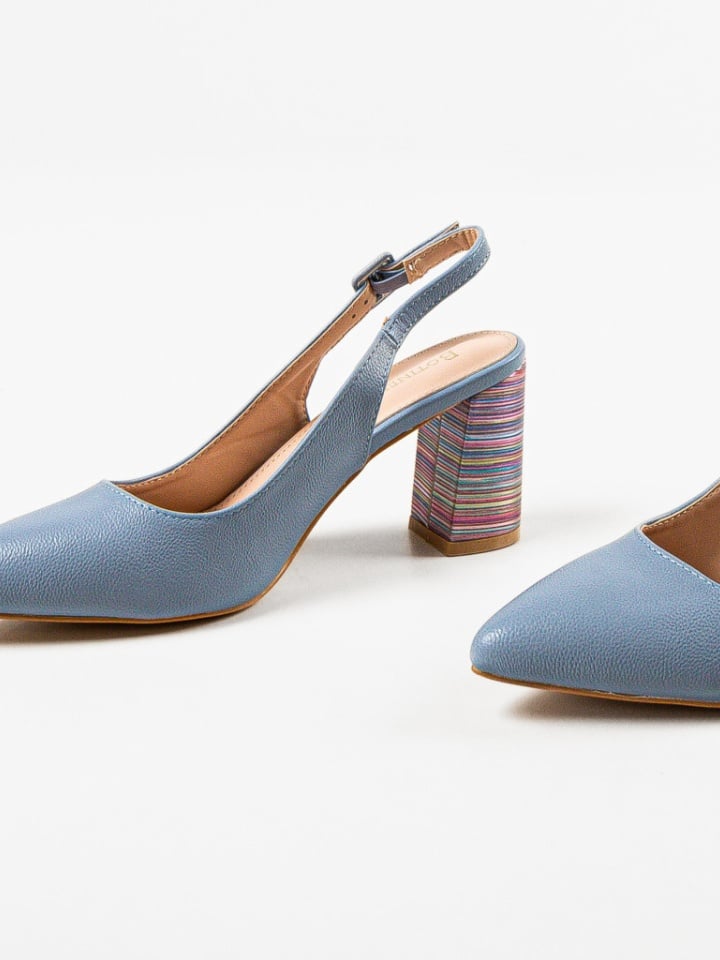 Pantofi cu toc Soka Albastrii