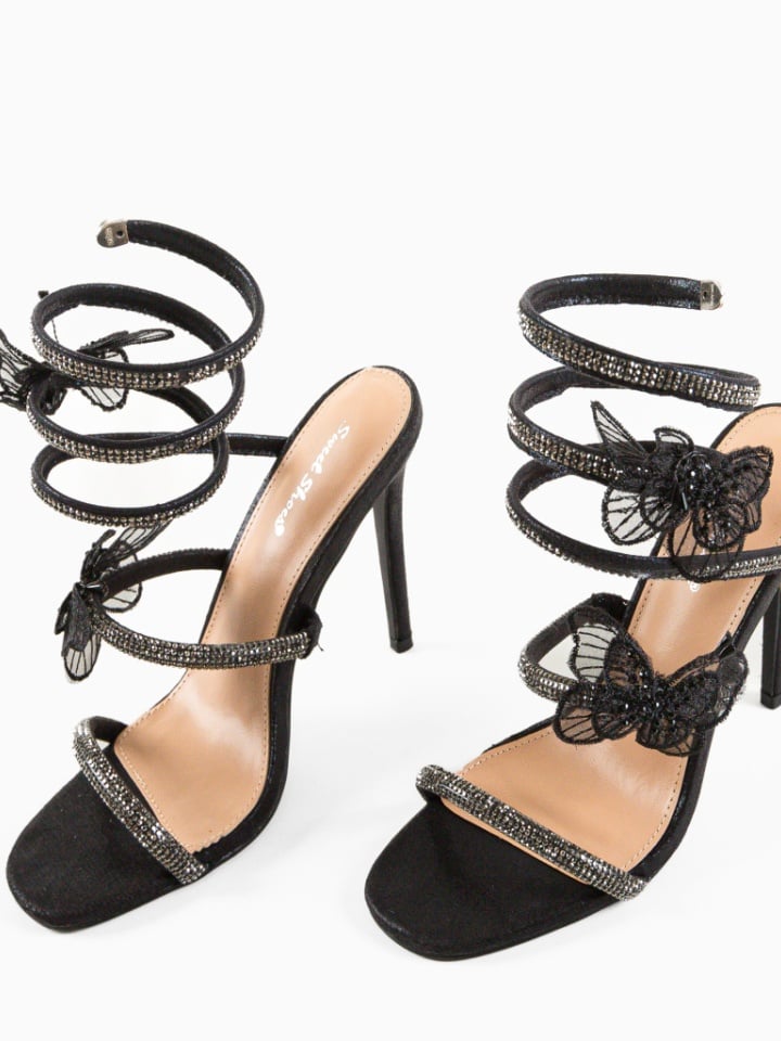 Sandale cu toc Ayton Negre