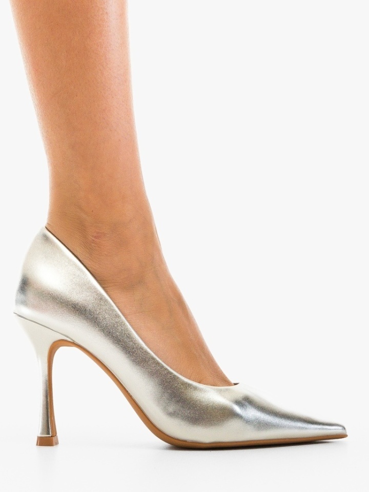 Pantofi stiletto dama Smart Argintii