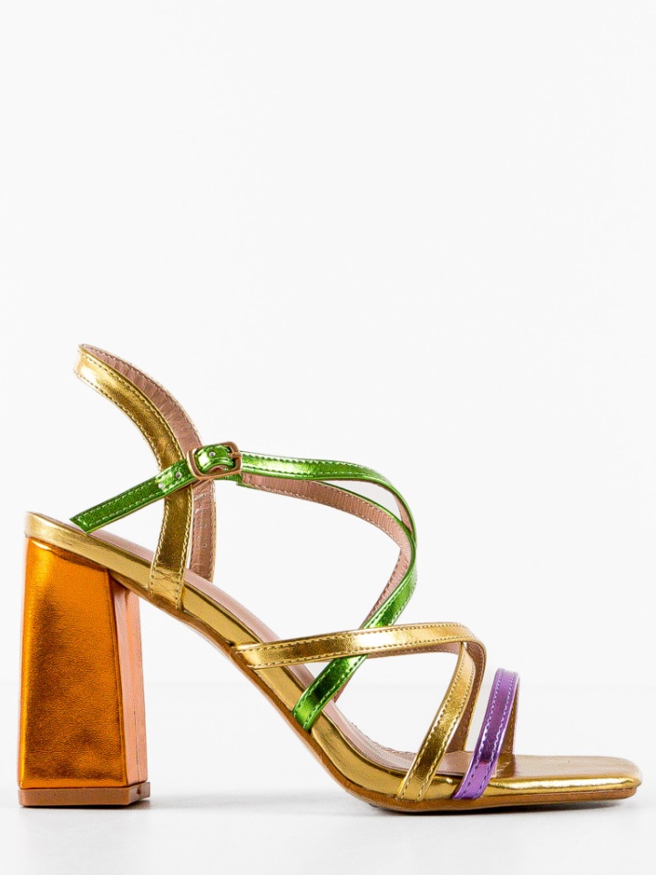 Sandale cu toc Amahle Argintii