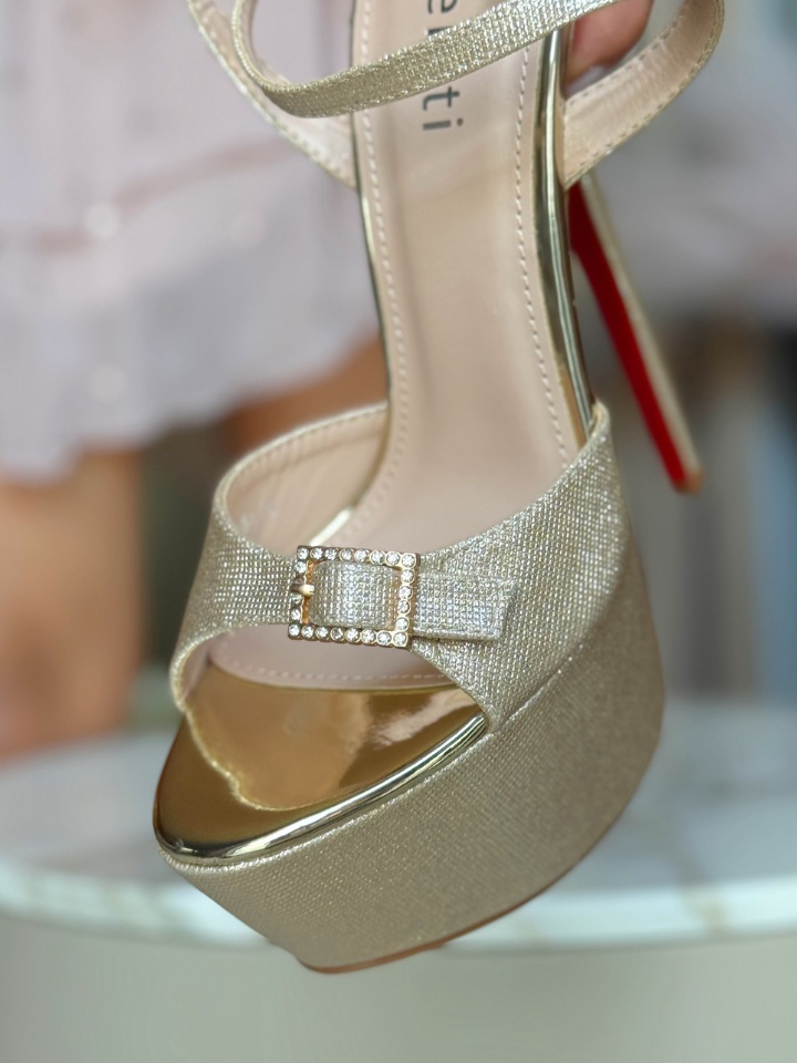 Sandale cu toc Rerko Argintii