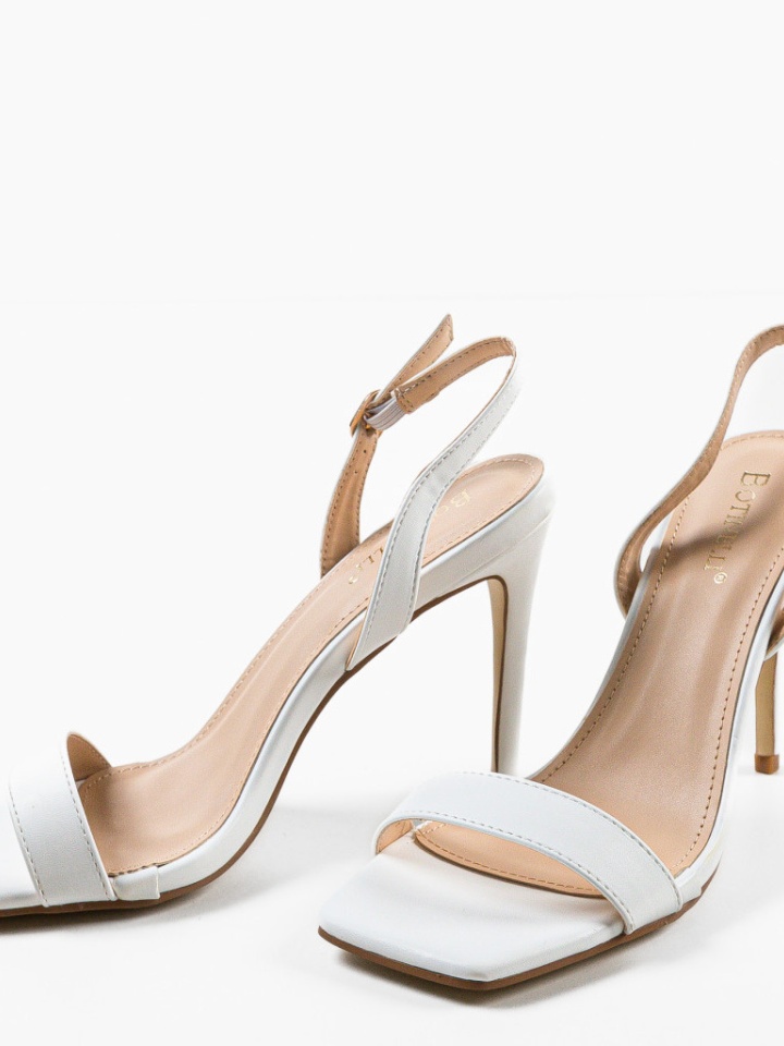 Sandale cu toc Ynyman Albe