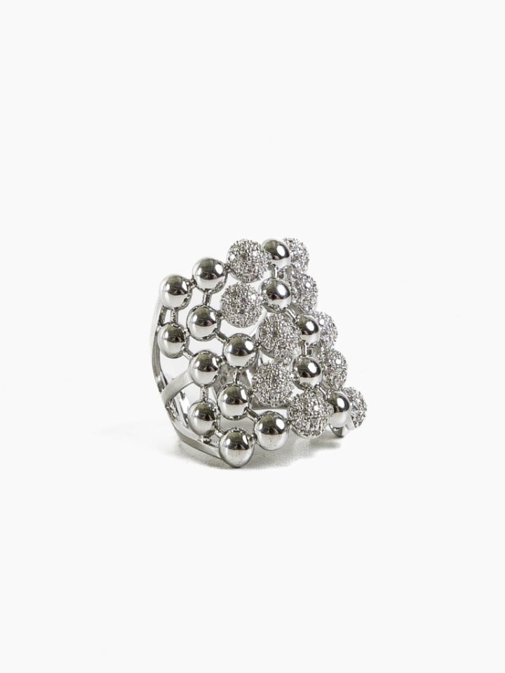 Inel Hexego Argintiu