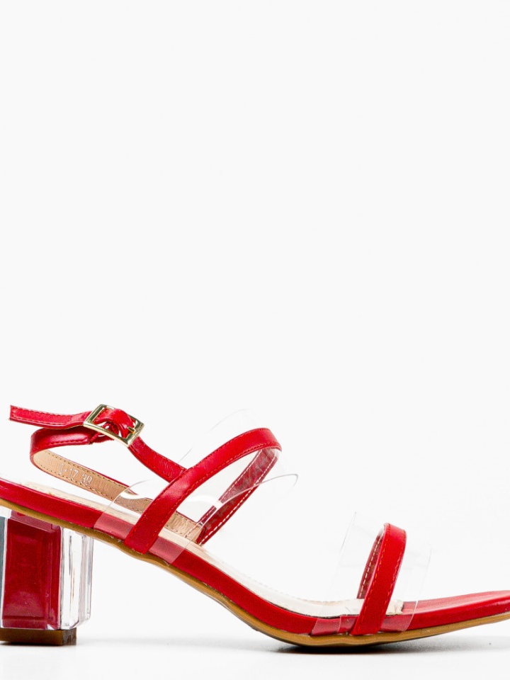 Sandale cu toc Martens Rosii