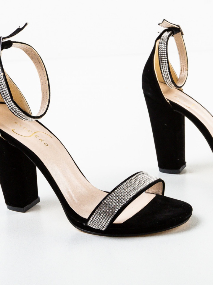 Sandale cu toc Crimson Negre