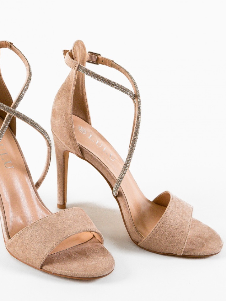 Sandale cu toc Ezhil Bej
