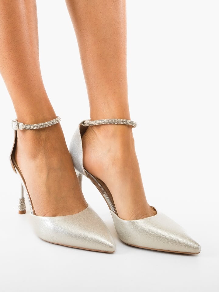 Pantofi cu toc Yanu Argintii