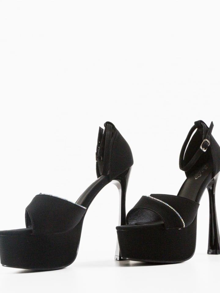 Sandale cu toc Caribou Argintii