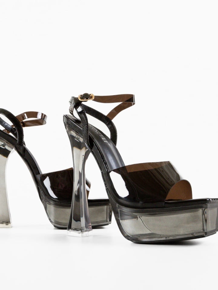 Sandale cu toc Karma Portocalii