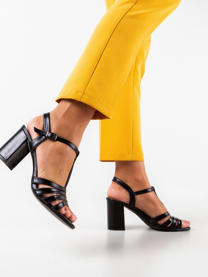 Sandale cu toc Zakk Negre