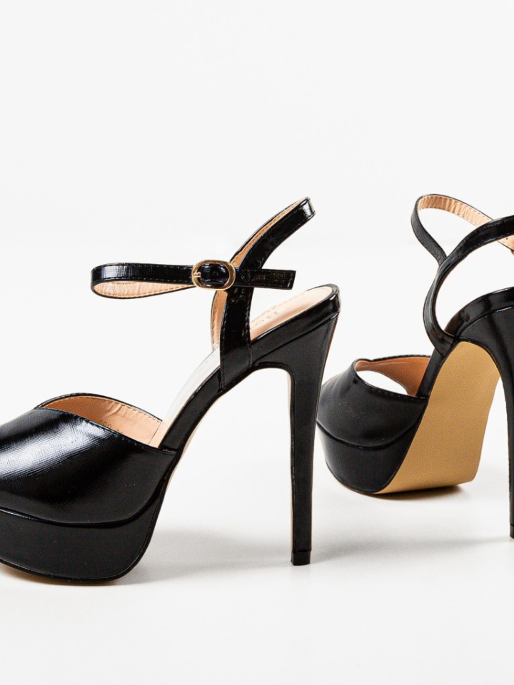 Sandale cu toc Ivy Negre