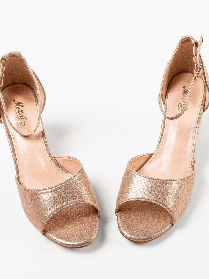 Sandale cu toc Bride Aurii 2