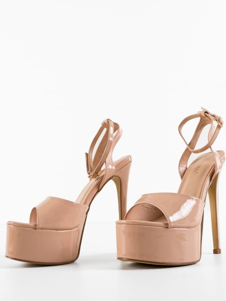 Sandale cu toc Nizizi Bej