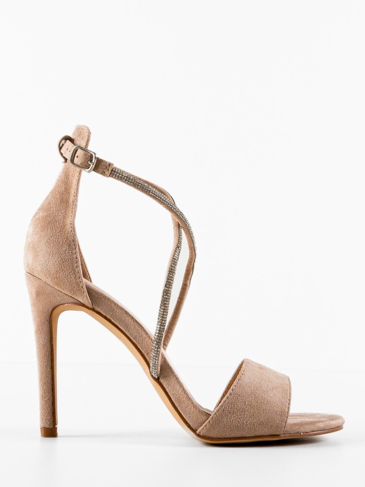 Sandale cu toc Ezhil Bej