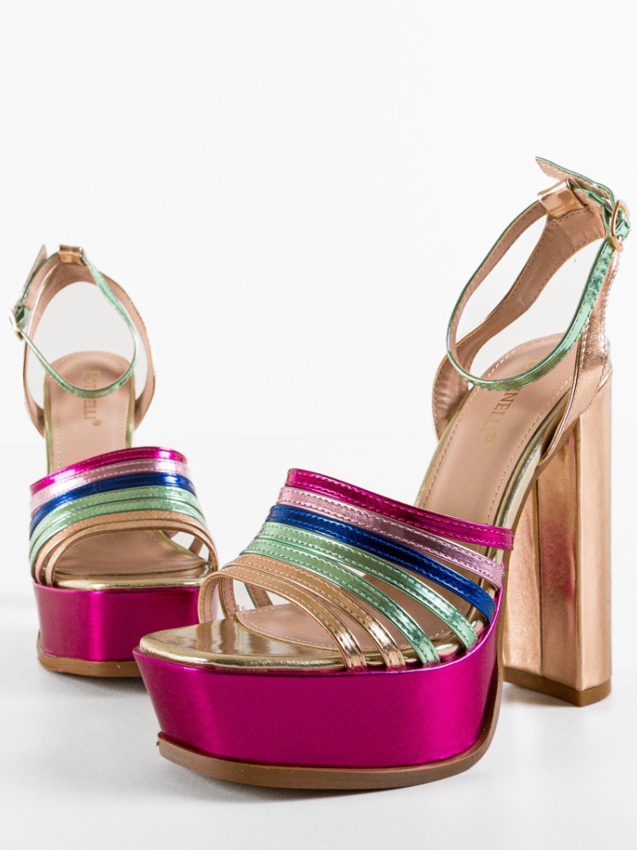 Sandale cu toc Rattey Bej