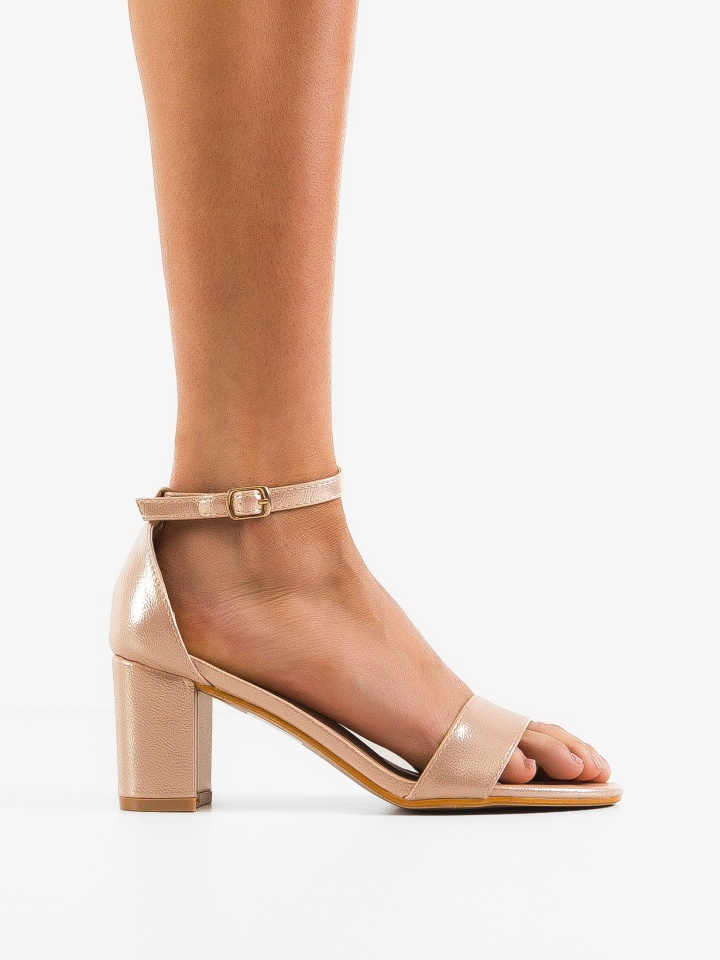 Sandale cu toc Susan Aurii 2