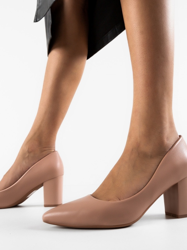 Pantofi cu toc Mylkay Albi