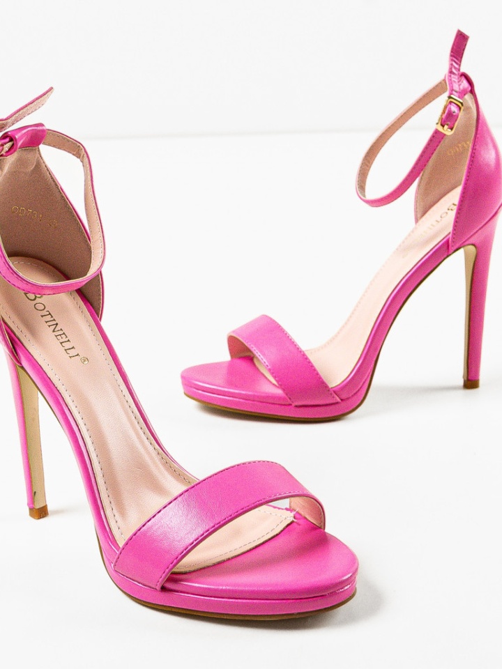 Sandale cu toc Akou Albe