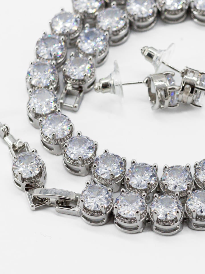 Set bijuterii Diana Argintiu