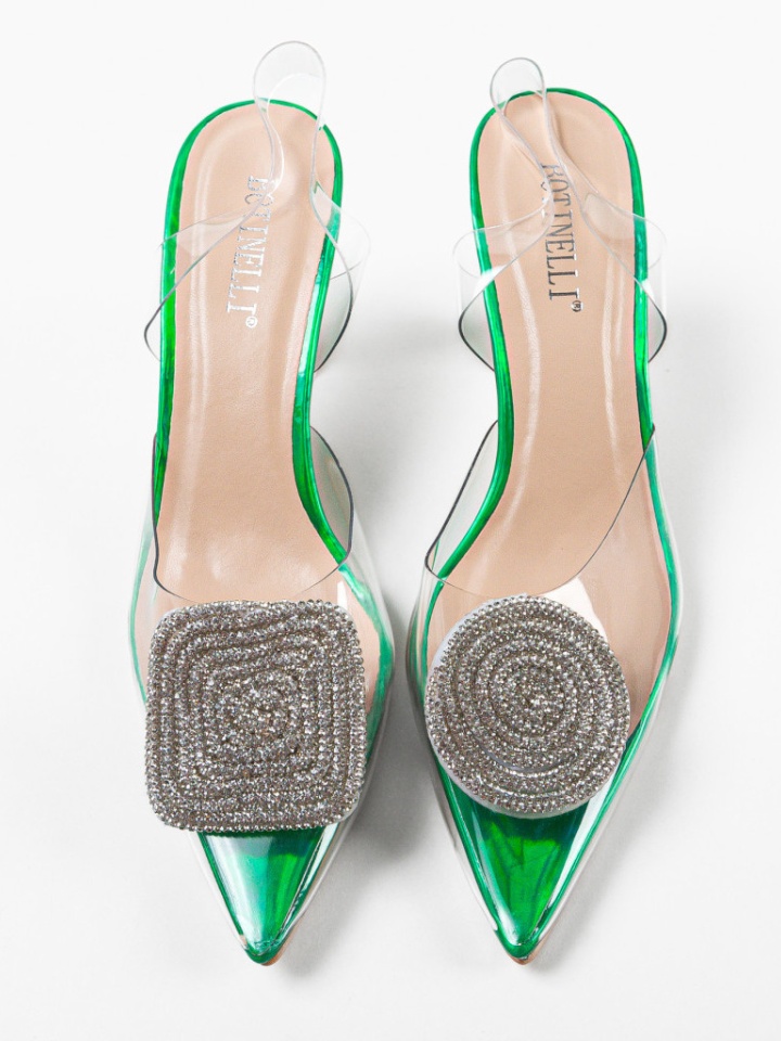 Pantofi cu toc Ramya Verzi