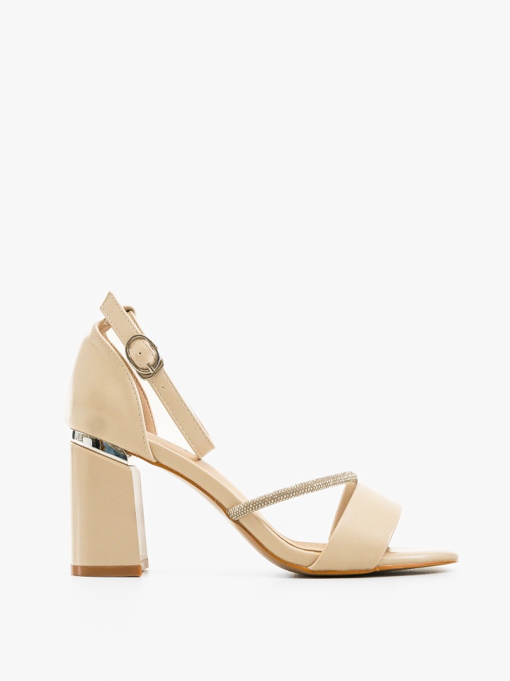 Sandale cu toc Iruma Bej