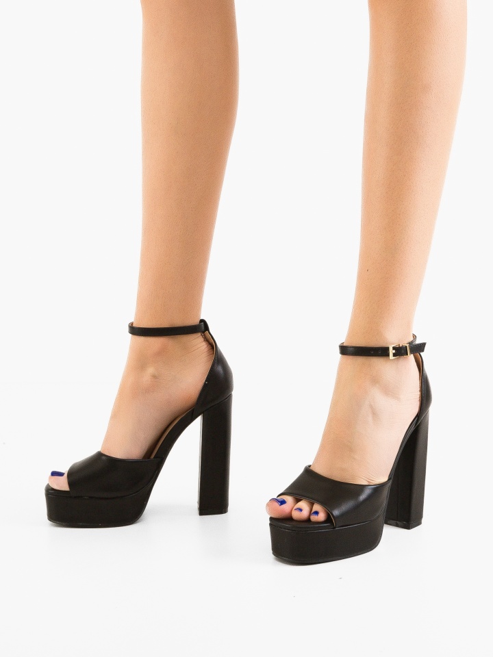 Sandale cu toc Flora Nude