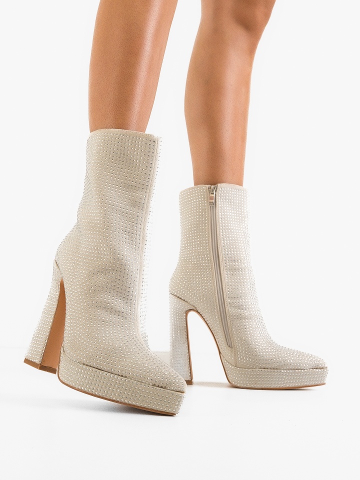 Botine dama Iram Argintii