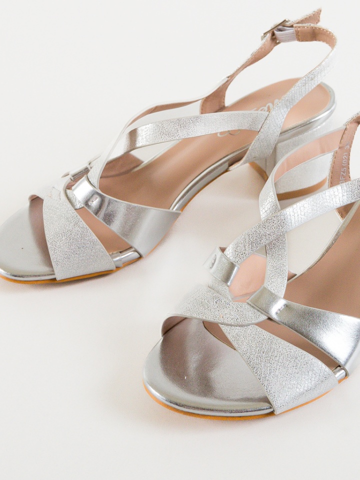 Sandale cu toc Silvan Argintii