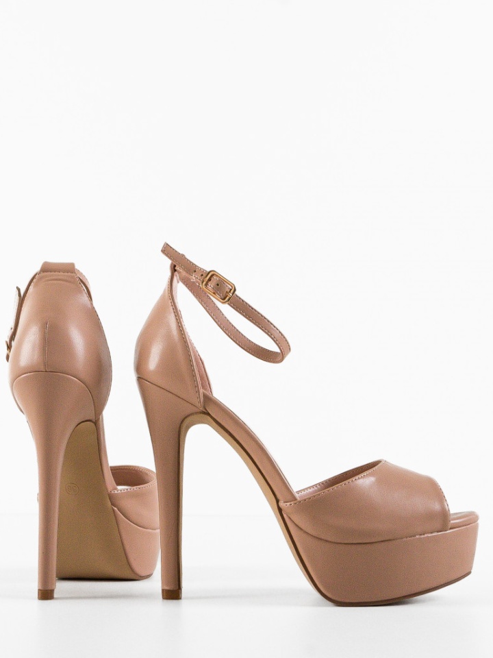 Sandale cu toc Yrama Aurii