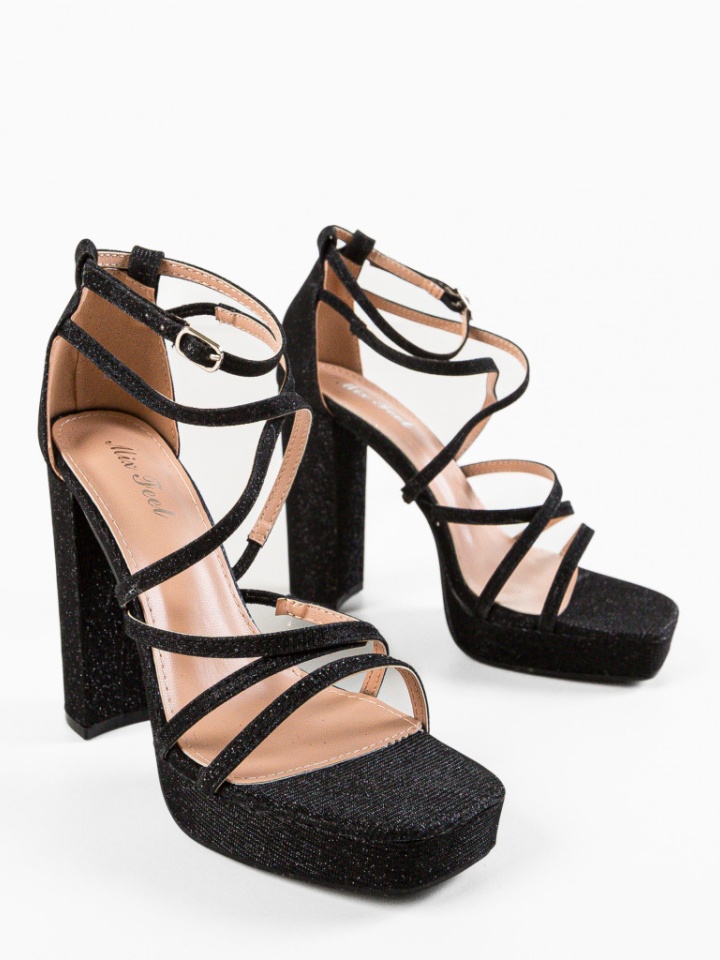 Sandale cu toc Hanson Argintii