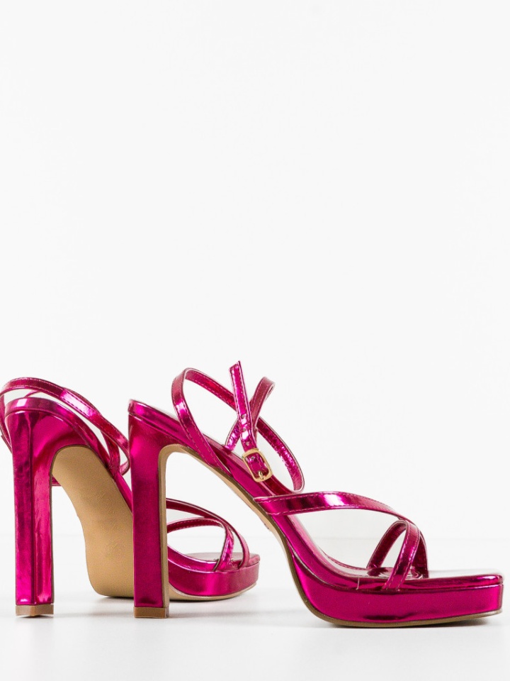 Sandale cu toc Lelesa Argintii