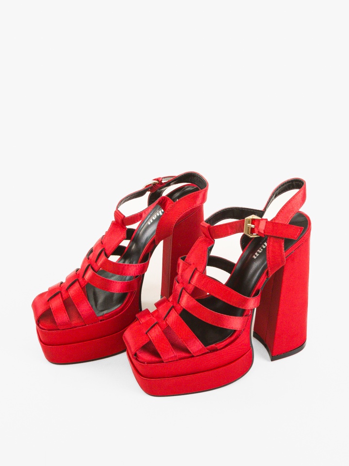 Sandale cu toc Giles Aurii