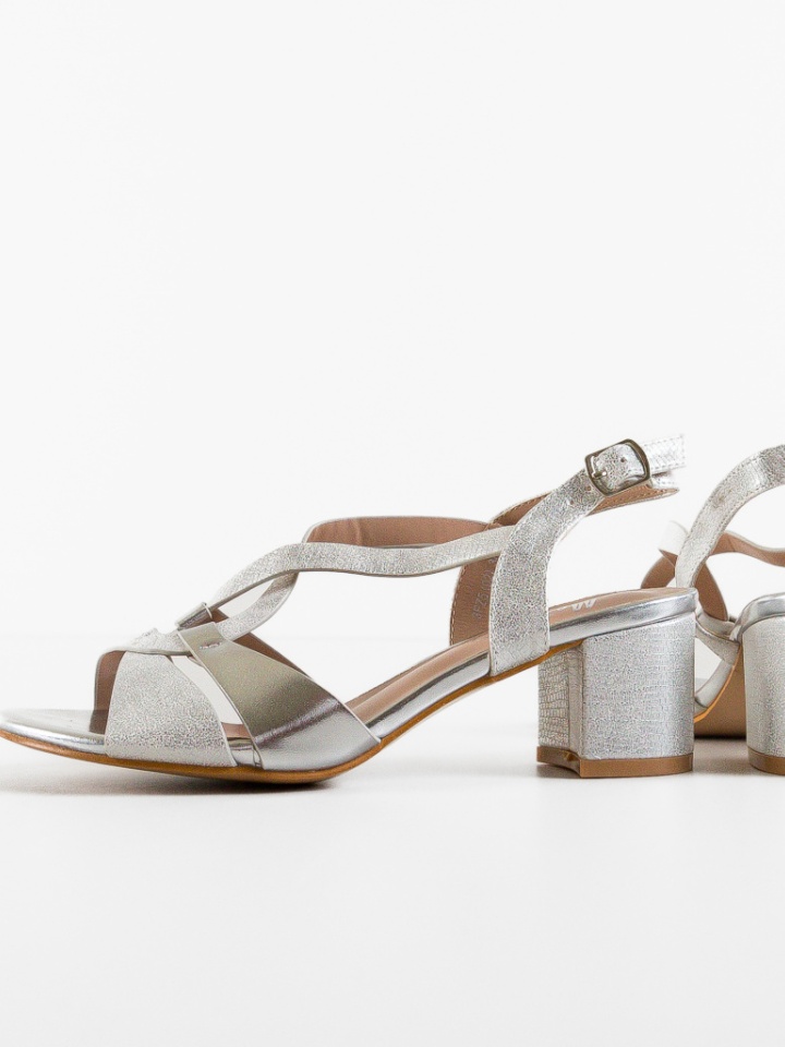 Sandale cu toc Silvan Argintii