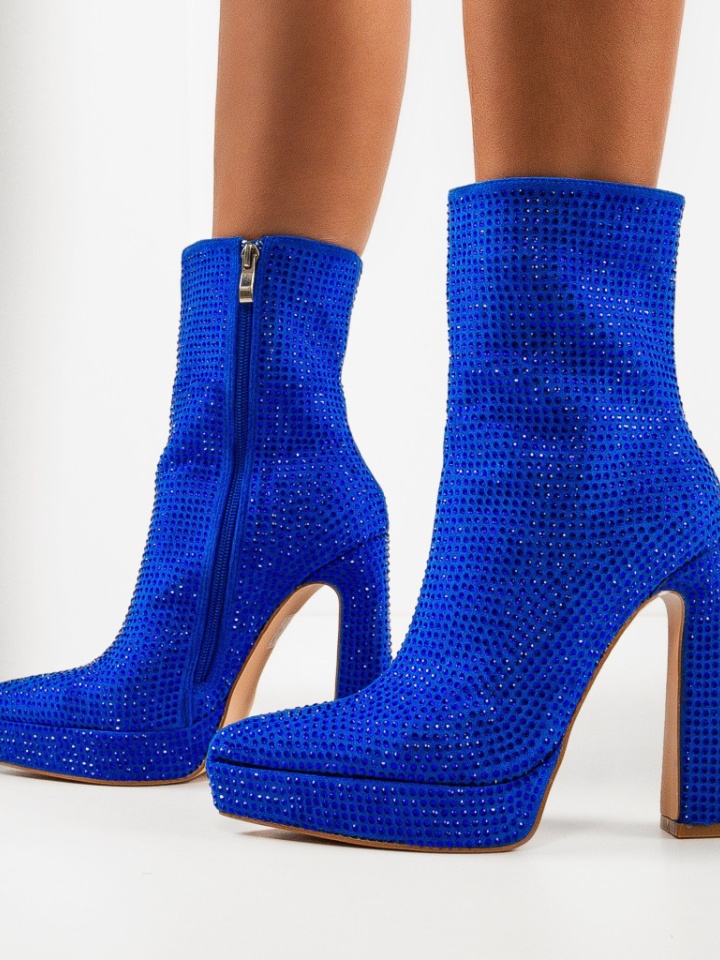 Botine dama Valeryia Albastre